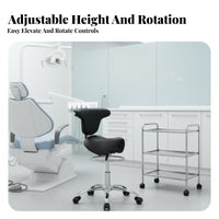 Saddle Chair Ergonomic Design Wheeled Saddle Stool 360° Swivel for Salon, Studio