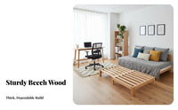 Space-Saving expandableable Slatted Bed Frame Pull-expandable Mechanism transformable Daybed Frame Multi-Functional Bedroom Furniture Sturdy Construction for Apartment Dwellers, Guests, Students, Small Spaces, Living Room