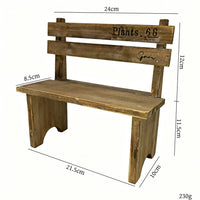 Solid Wood Backrest Chair Flower Stand Photography Prop Small Stool