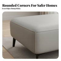 Padded Footstool Scratch-Resistant Square Padded Footrest Solid Wood Legs