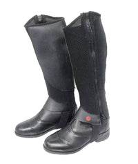 Children's Equestrian Leg Guards with Breathable Mesh and Cowhide