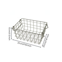 Basket with Handle Metal Wire Basket with Handle Sturdy for Countertop, Closet
