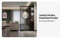 Chinese Design Entryway Screen Modern Minimalist Entryway Divider Cabinet Multi-Functional Freestanding Lattice Partition Cabinet for Renters, Bedroom