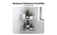 Rust-Proof 2-Tier Corner Shelf Rustproof 2-Tier Corner Organizer Space-Saving Wall Mounted Organizer No-Drill Installation for Homeowners, Renters, Students, Kitchen, Shower, Dorm Room