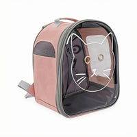 Cat Face Backpack Carrier Ventilation Holes Transparent Cat Carrier Zip-Around
