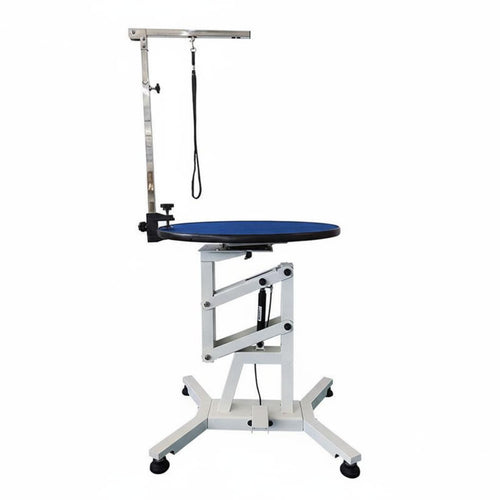 Adjustable Height Dog Table Hydraulic Lift Pet Table Grooming Station Grooming Table with Arm Heavy-duty Construction Non-slip Surface Suitable for Professional Groomers Pet Hospitals Home Pet Owners
