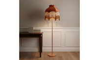 Floor Lamp Shade French Country Design Velvet Lampshade Beaded Trim for Study