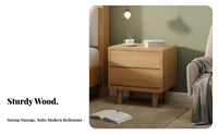 Rattan Front Nightstand Nordic Aesthetic Bedside Table Child-Safe Rounded