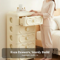Multi-Tier Side Table Space-Saving Nightstand See-Through Drawers for Homeowners