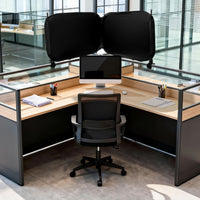 Portable Desktop Privacy Screen with Clamps Lightweight Clamp-on Privacy Screen Flexible Foldable Office Divider Adaptable for Computer Workstation