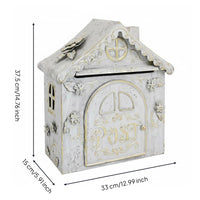 Vintage Iron Mailbox Easy to Install Wall Attached Mailbox Multi Use Outdoor Letter Box for Home