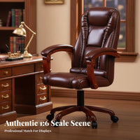 1/6 Scale Office Chair High-Rear 1/6 Scale Rotate Chair Model Furniture Realistic Design for Hobbyists