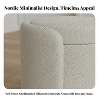 Lidded Shoe Changing Stool High-Resilience Foam Pad Upholstered Storage Ottoman Sturdy Construction Sturdy Wood Frame