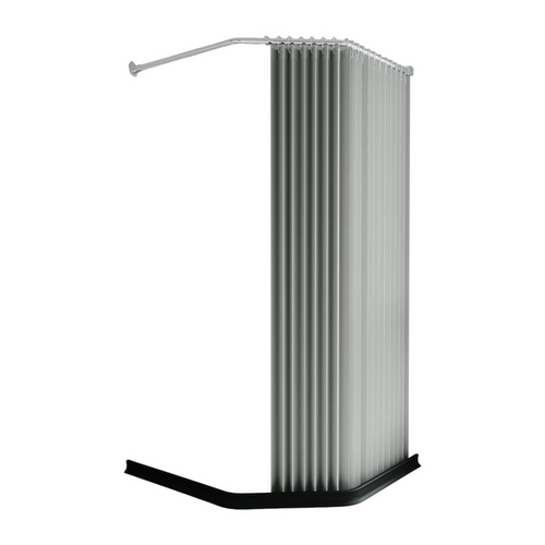 Rhombus Folding Shower Curtain Rod, No-Drill, Space Saver