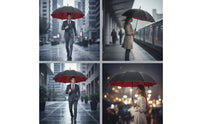 Waterproof Long-Handled Umbrella Rainproof Umbrella with Cover Long-Lasting Heavy-Duty for Commuters, Commute