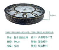 12寸复古钟表挂钟爆款挂墙时尚创意时钟客厅钟欧式创意wall clock
