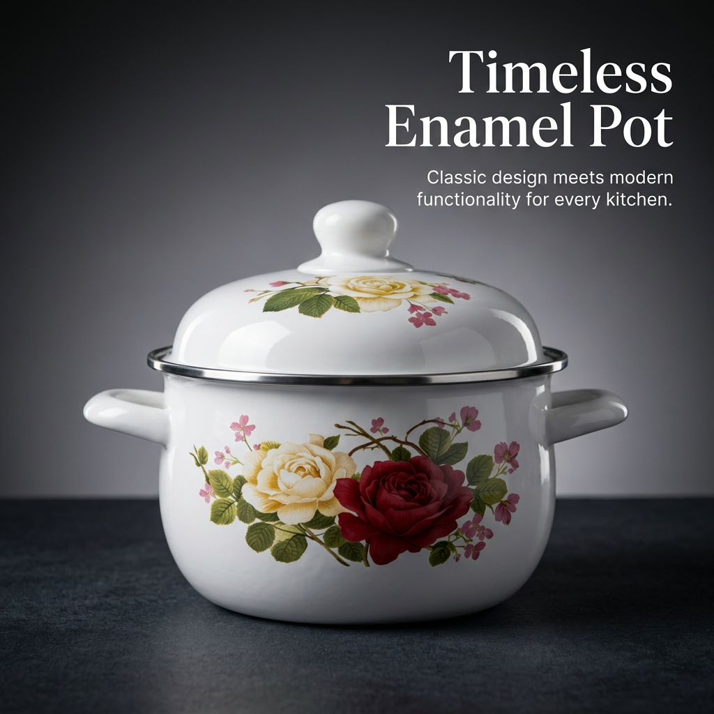 Soup Pot Stew Pot, Thickened Enamel Cooking Pot with Lid, Double Handle Pot for Farmhouse Kitchen, Household Soup Versatile Casserole Dish