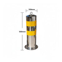Stainless Steel Bollard Rust-Proof Reflective Safety Post Waterproof for Garage