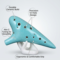 12 Hole Alto Musical Instrument for Beginners, Easy to Learn Ocarina with Beautiful Sound, Ceramic I - Image 6