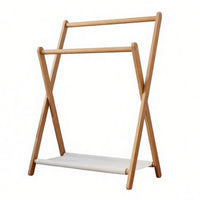 Twin-Leg Clothes Rack with Shelf Side hangers Clothing Organizer Large Capacity