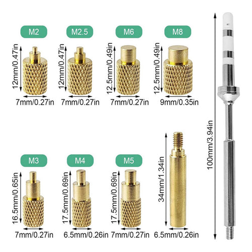 9 Pieces Heat Set Insert Tool Kit Wide Compatibility for Prototyping, Hobbyists