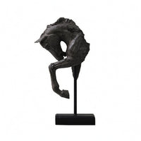 Horse Head Sculpture Rectangular Base Equine Accent Statue Stylized Design