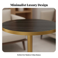 3-Piece Round Table and Chair Set Light Luxury Design 3-Piece Breakfast Nook Set
