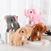 Electric Plush Elephant Toy Walking Talking Moving Head and Tail Children's Toy