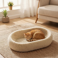 Soft Cat Bed with Scratching Board Sisal Cat Bed with Scratch Board Cozy Padded for Cats, Small Dogs, Living Room