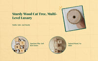 Wood cat tree with condo