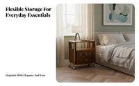Nightstand with Drawers Ample Storage 2-Drawer Bedside Table Easy to Assemble