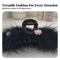 Feather Hair Clasp Fairy Design Downy Feather Hair Clamp Elegant Design Soft Clip for Brides, Cosplayers, Formal Events, Weddings, Festivals