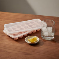 Easy Release Heart Shaped Ice Cube Tray Non-Stick Silicone Heart Mold with Lid Bisphenol A-Free-Unrestricted Silicone Ice Tray with Lid Dishwasher Safe for Home Bar, Parties, Summer Drinks
