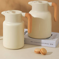 Long-Lasting Insulation Hot Water Dispenser Pot Large Capacity Thermal Container Leak-Proof Insulated Coffee Carafe Wooden Handle for Home, Office