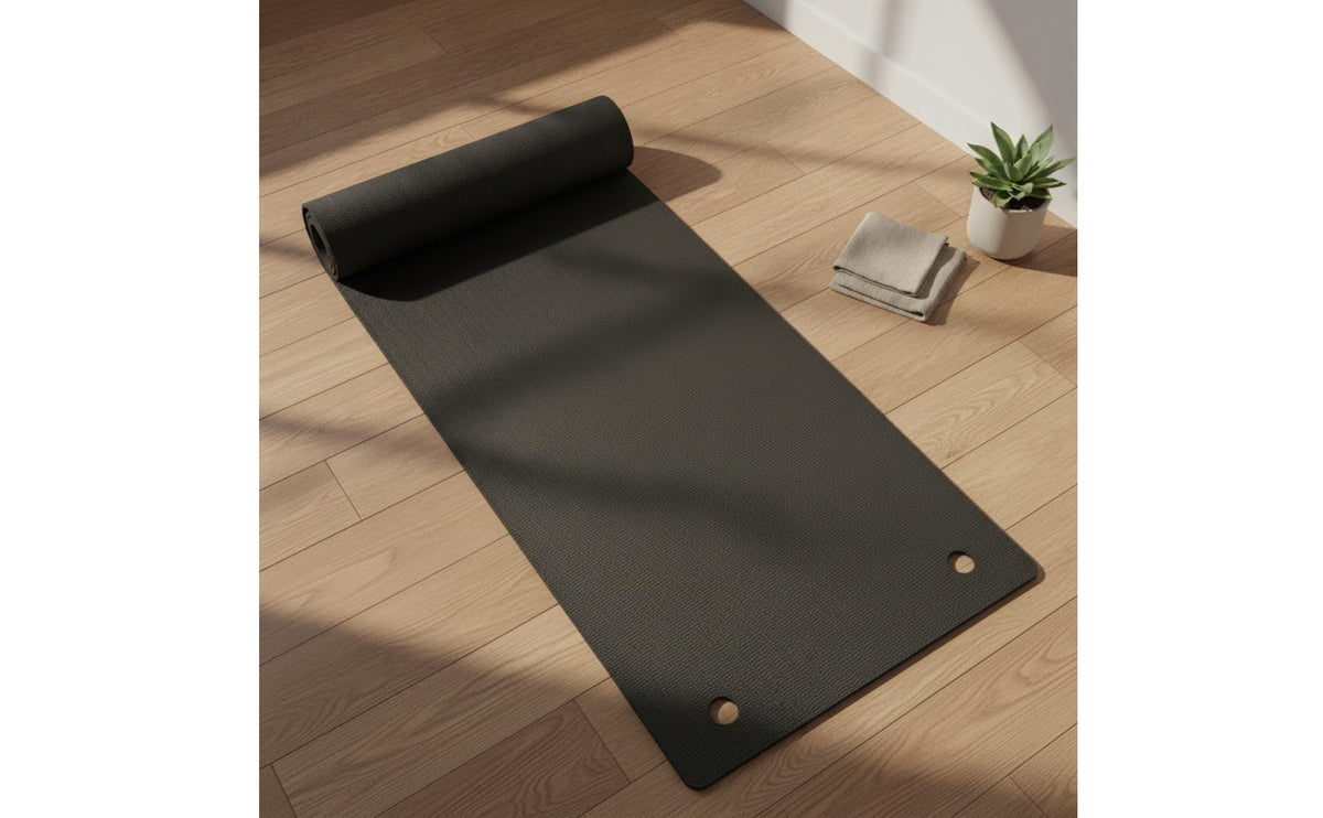Two-sidedSided Exercise Mat with Hanging Holes Cushioned Hanging Exercise Mat Rollable Fitness Pad Shock Absorbent for Home Gym