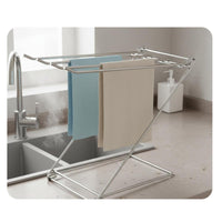 Countertop Dishcloth Holder Draining Design Countertop Rag Dehumidifying Rack Foldable Dishcloth Hanger for Sink