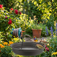 Hanging Bird Bath and Bird Feeder Water Tray Garden Decoration, Outdoor Hanging Lawn Decor for Patio Yard and Garden Use