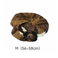 Parisian Chic Octagonal Beret Lightweight Distressed Flower Hat Elegant Rose Beret Foldable for Streetwear, Daily Wear