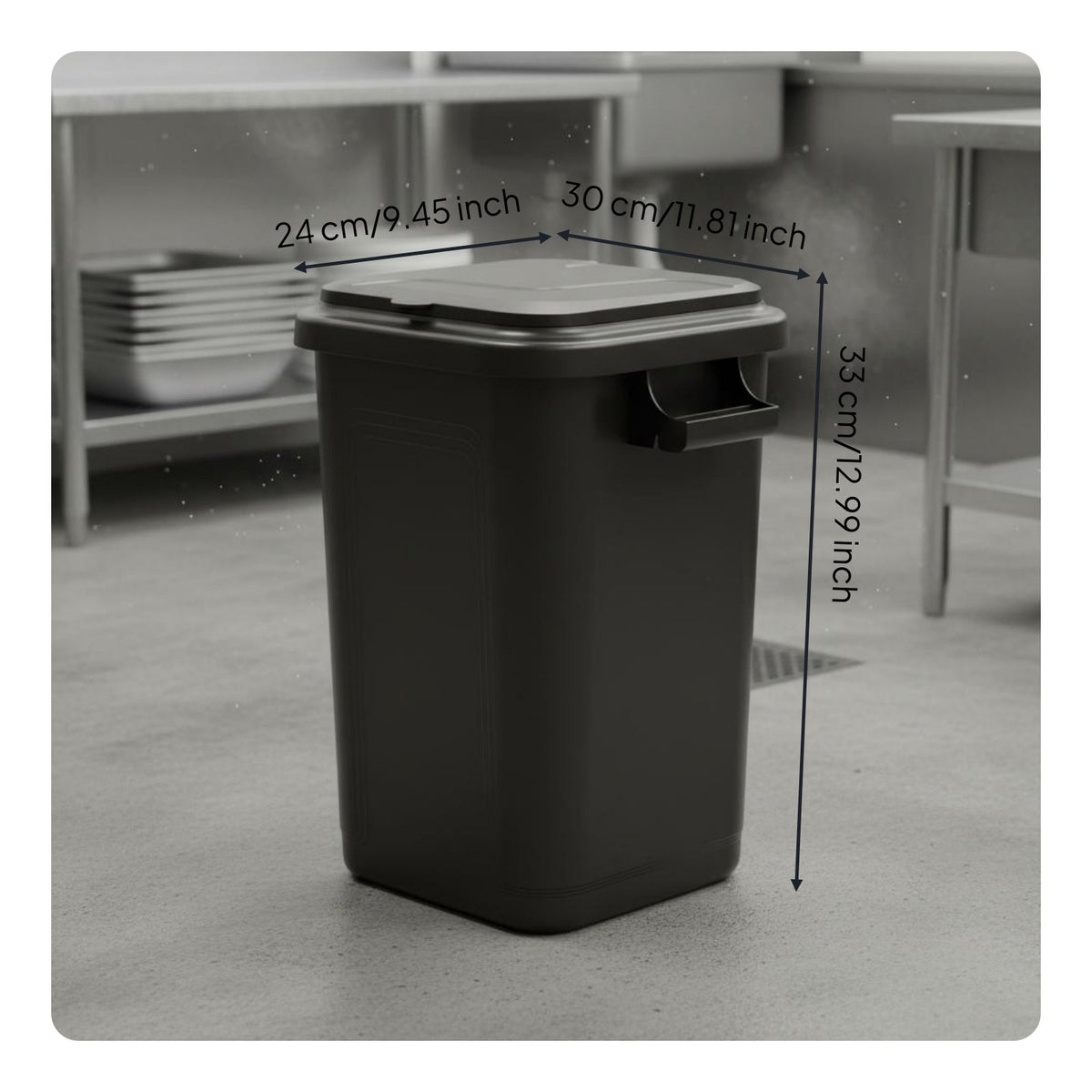 Commercial Garbage Can Wide Mouth Tall Rectangular Waste Bin Pressure-Resistant