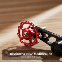 Rear Derailleur Chain Stabilizer Adjustable Tension Rear Derailleur Chain Guide Anodized Finish Drivetrain Part for Mountain Bikers, Town Commuting