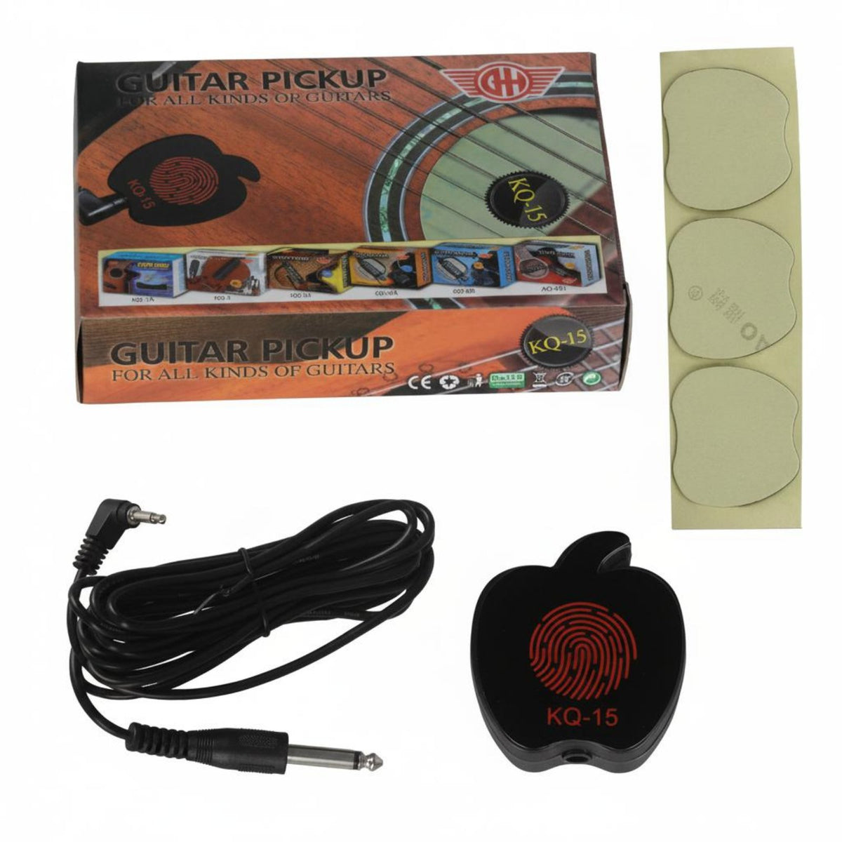 Acoustic Guitar Pickup Vibration Sensing Guitar Pickup Noise Reduction Clip on Transducer Mic for Live Performance