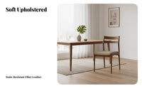 Upholstered Wood Side Chair Nordic design Padded Seat Chair with Curved Backrest Easy Assembly adaptable for Dining Room