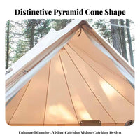 Waterproof Bell Tent Windproof Camping Equipment Sun-Blocking Protection Outdoor Shelter Thickened Material for Families, Glampers, Event Planners, Backyard, Family Parties, Mountainside Basecamp