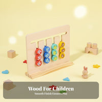 Hand-Eye Coordination Wooden Reasoning Training Toy Brain Teaser Double-Sided Pattern Matching Game Made from Wood Sliding Reasoning Board Polished Edges for Children 2-3 Years, Toddlers, Preschoolers, Daycare, Classroom