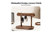 Solid Wood Entryway Key Holder Multi-Functional Key Rack with Tray Elegant Design for Office