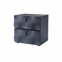2-Drawer Rippled Front Chest Minimalist Aesthetic Nightstand Centuryperiod Modern Design for Renters, Students, Guest Room