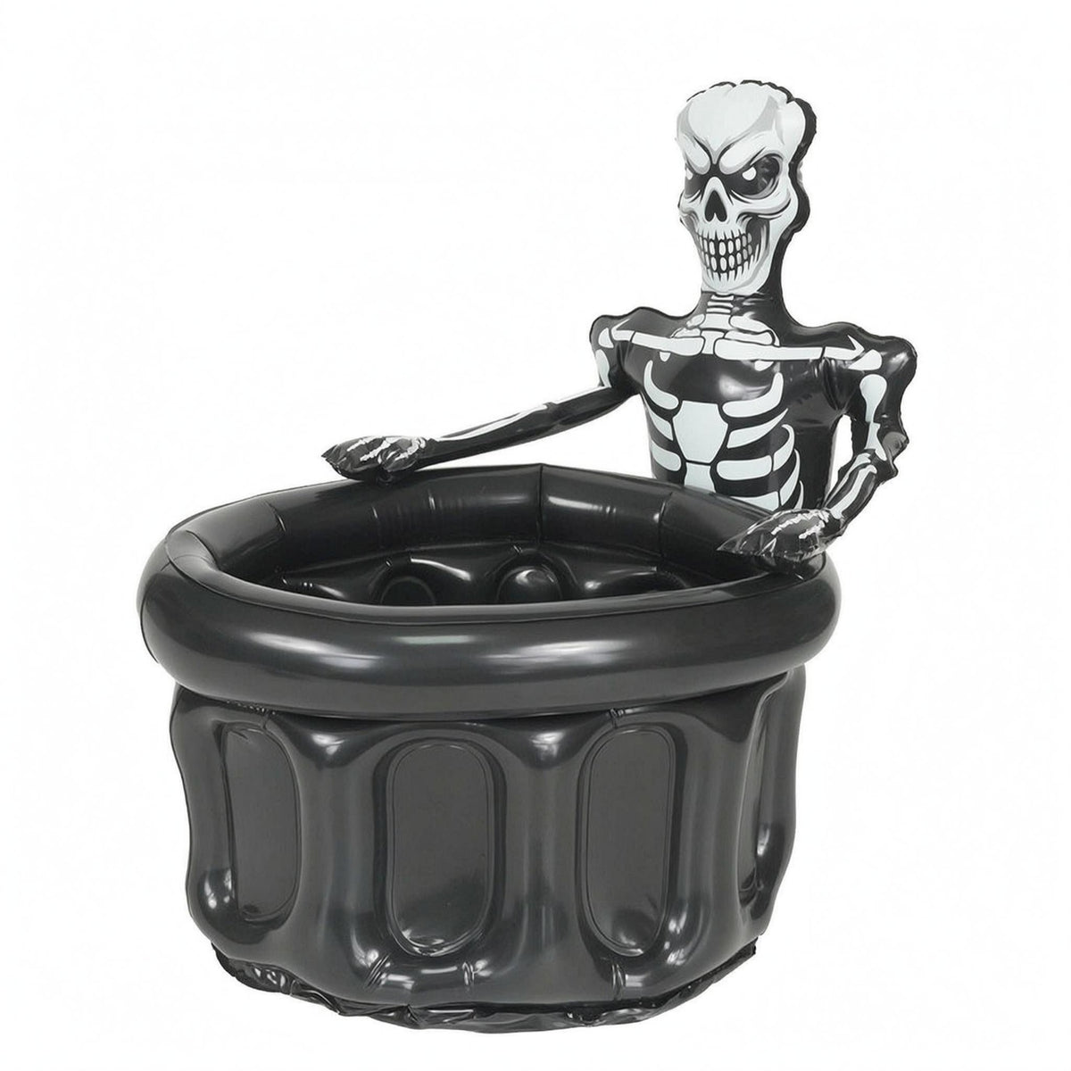 Skull-Shaped Ice Container Sculpted Inflatable Skull Container Black