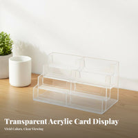 Acrylic Card Stand Tiered Organizer Space Saving for Desktop Collectors