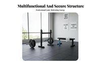 Multi-Functional Adjustable Squat Rack Heavy-Duty Steel Frame Adjustable Bench Press Rack 500kg Load Capacity Barbell Squat Stand Stable Base for Home Gym Users, Weightlifters, Bodybuilders