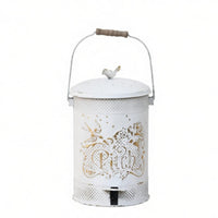 Metal Trash Can Perforated Weather Resistant Decorative Trash Can